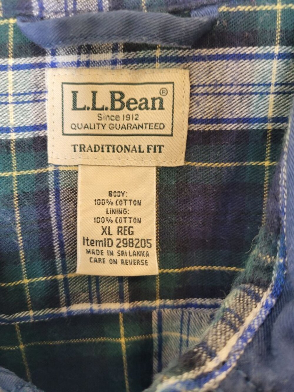 L.L. Bean Mens Chore Jacket Shacket Flannel lined Blue XL Barn Trucker Heritage - Picture 3 of 7